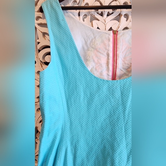 Lilly Pulitzer Women Kolby Cotton Short Sleeve Dress Floral Blue Size 10 - Picture 10 of 14